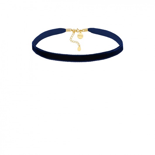 Granatowy aksamitny choker z zapięciem SOTHO