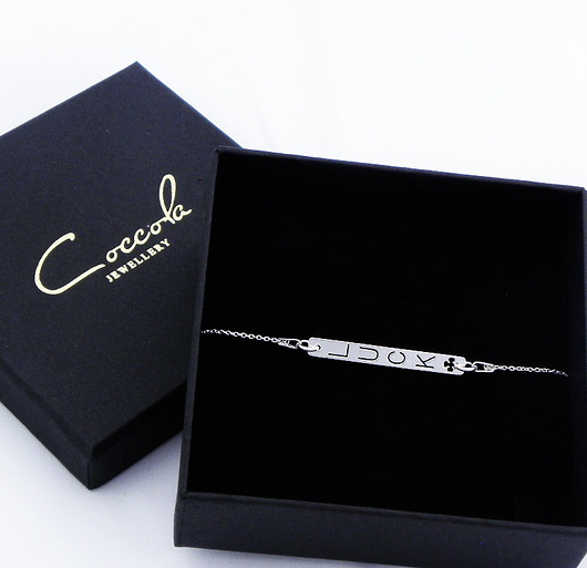 Srebrna bransoletka z blaszką LUCK - srebro 925  Coccola JEWELLERY