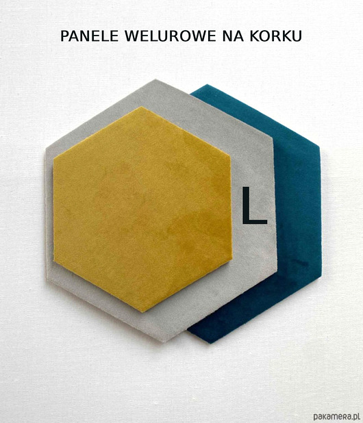 kafle i panele L Panel na ścianę z weluru heksagon sześcian