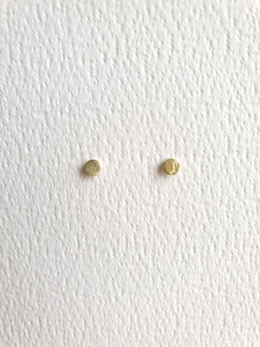 kolczyki z mosiądzu Kolczyki ZEN mini kółeczka 4mm, surowy mosiądz