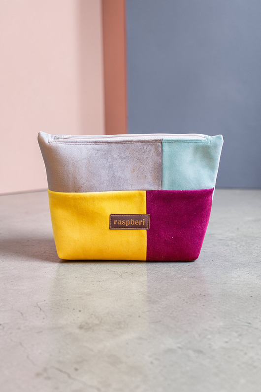 kosmetyczki Kolorowa kosmetyczka MAXI z weluru