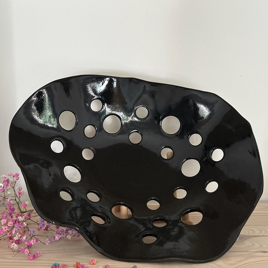 patery i talerze Czarna patera na owoce