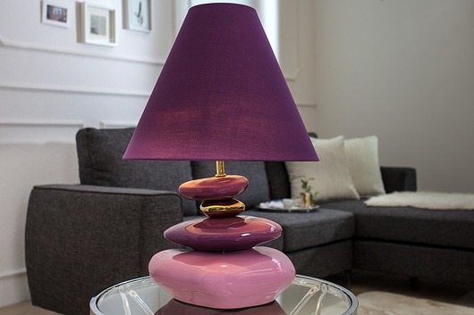 Lampa stołowa Zen Stones fiolet 60cm Home Design