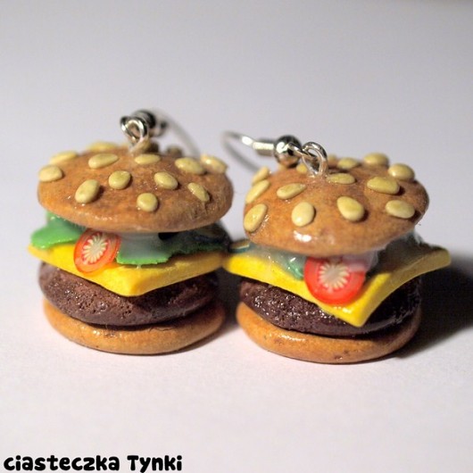 kolczyki hamburgery ciasteczkatynki