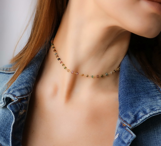 Choker / naszyjnik różaniec z mixem kamieni Coccola JEWELLERY
