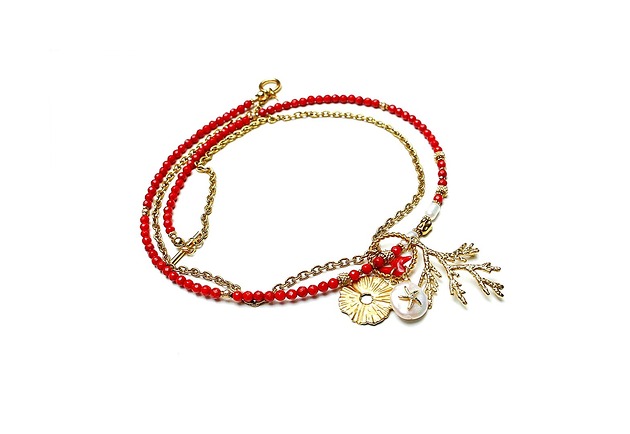 chokery Sea collection - Koral red /choker/ 21.04.25