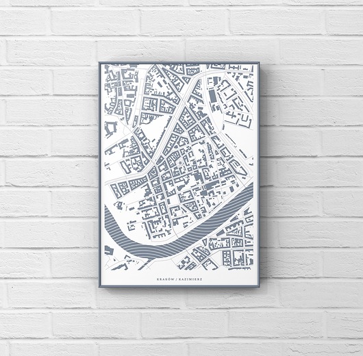 KRAKÓW  - Kazimierz plakat / mapa A3 maps by P