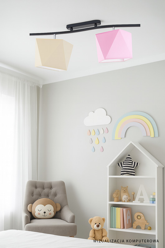 lampy do pokoju dziecka 2-płomienny plafon z regulacją kąta padania światła CORONA KIDS