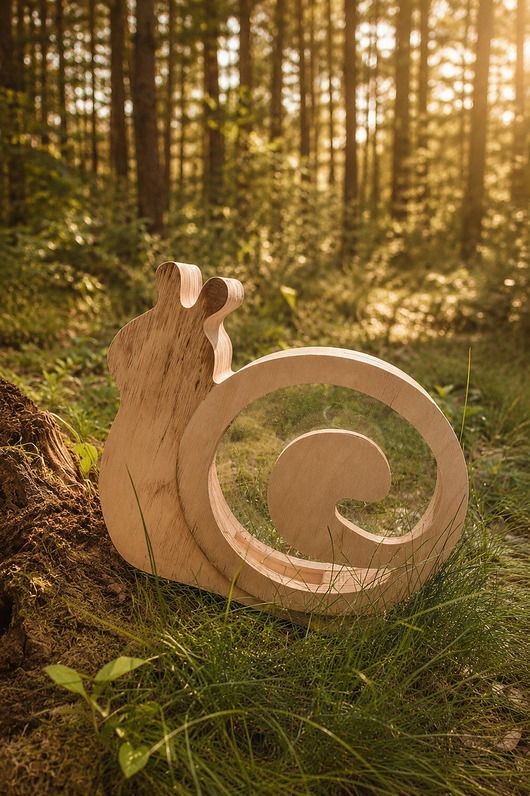 pokój dziecka - różne Drewniana skarbonka ŚLIMAK Leśny design Prezent dla dziecka Montessori