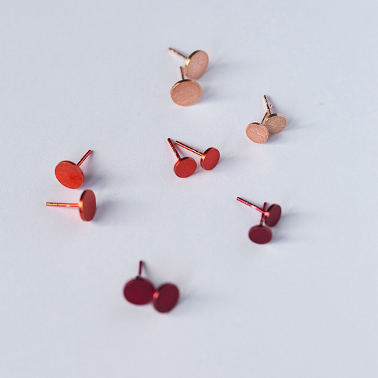 Kolczyki srebrne PINY kolor 6/8mm łososiowe!!! Marta jewelry