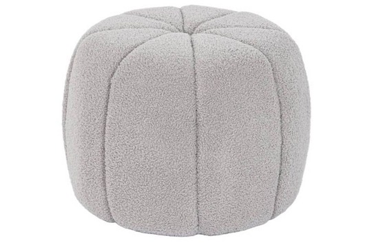 pufy Pufa okrągła boucle  38x50 cm ZUCCA szara