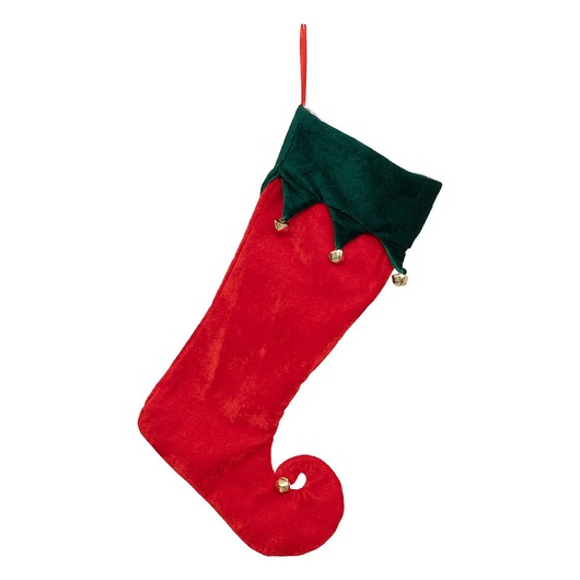 dekoracje świąteczne Skarpeta świąteczna aksamitna na prezenty Elf 45 cm