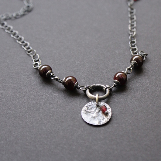 srebrne naszyjniki Naszyjnik z Granatami