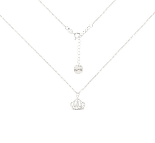 chokery Srebrny choker pancerka z koroną