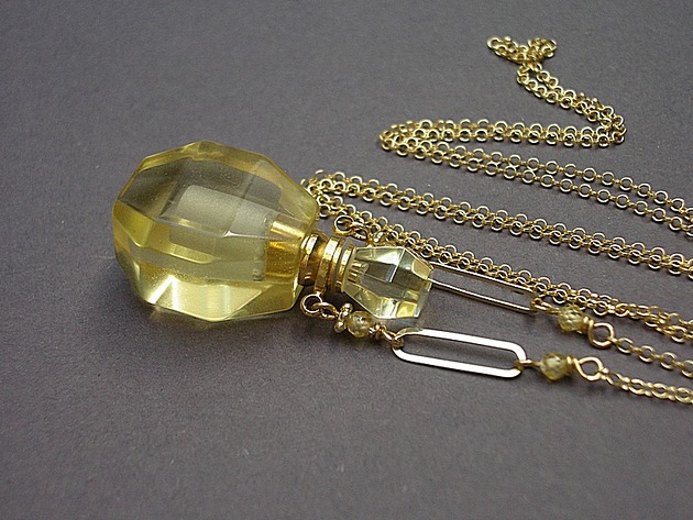 wisiory Sekretnik /quartz lemon/ naszyjnik