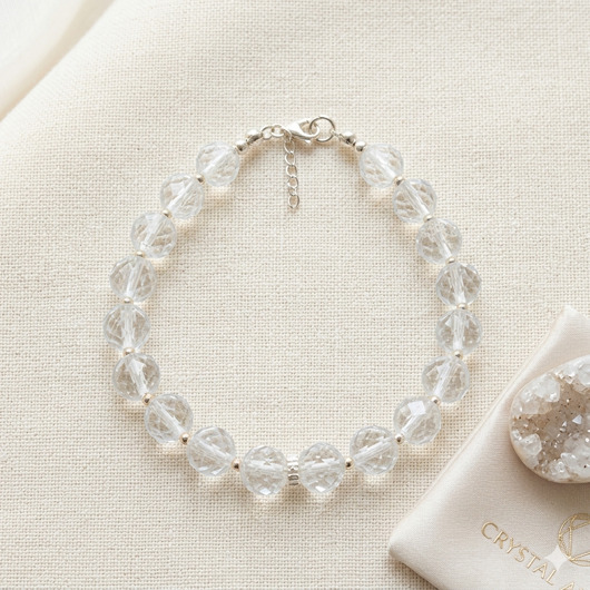 bransoletki z kamieni naturalnych Bransoletka z kryształu górskiego  srebro 925  ZDROWE OCZY