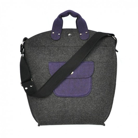 BiGGest BaG New - grafitowo fioletowa z zamkiem Beltrani