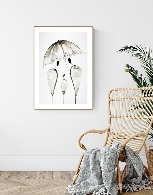 grafika 40 x 60 cm wykonana ręcznie, abstrakcja Krystyna Siwek Art