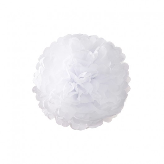 Pompony papierowe białe 25 cm Wiewiórka i Spółka