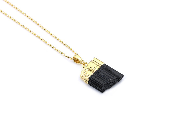 Colare Turmalin złoto Brazi Druse Jewelry