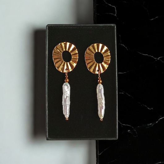 kolczyki z kamieniami Długie perły : kolczyki : wyjątkowy prezent PREMIUM : IV