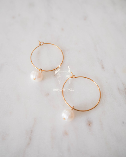 kolczyki pozłacane Kolczyki pozłacane kółeczka z perłą