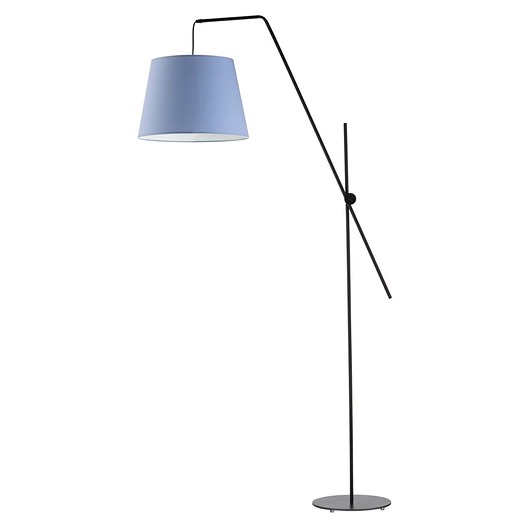 lampy do pokoju dziecka Czarno-niebieska lampa stojąca ruchoma na wysięgniku VIGO