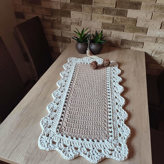 obrusy i serwetki Bieżnik prostokątny ze sznurka 50cmx100cm