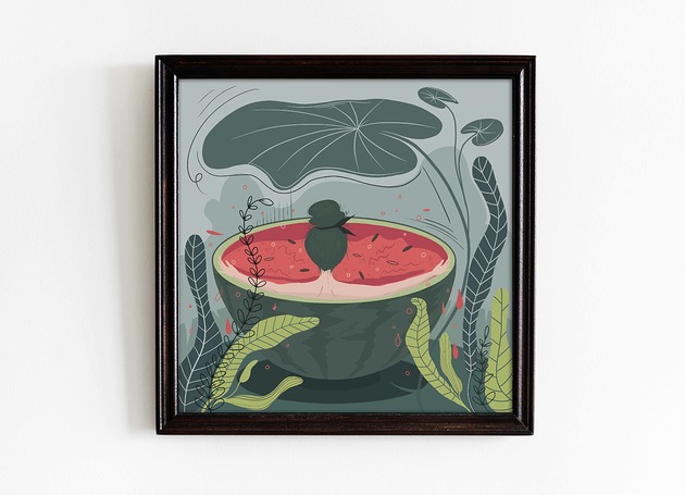 Watermelon - plakat 30x30 Justyna Mioduszewska