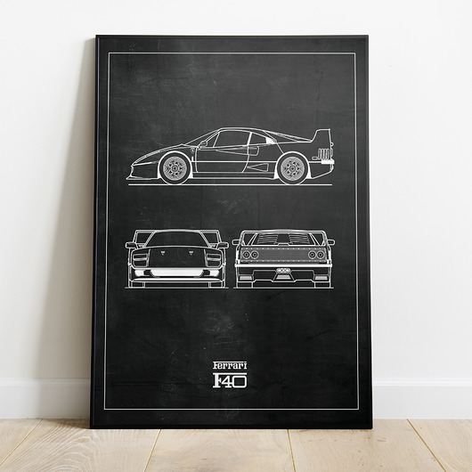 Plakat Legendy Motoryzacji - Ferrari F40 Peszkowski Graphic