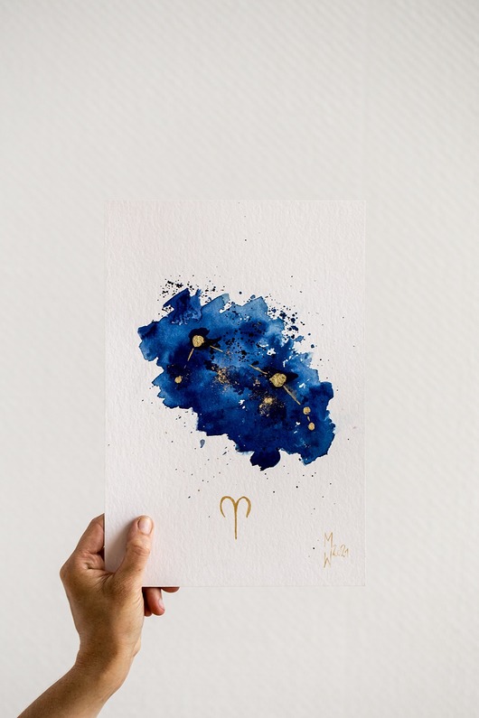 plakaty Plakat Gwiazdozbiór Znak Zodiaku BARAN Konstelacja Gwiazd