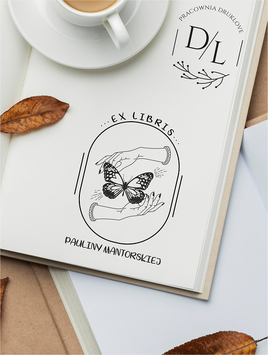 stemple Stempel Ex Libris Exlibris personalizowany Motyl