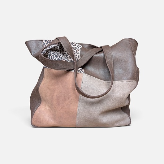 torby na ramię Shoper bag brązowa torba panterą