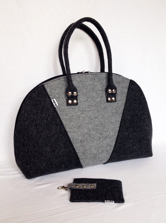 GlamFelt elegancka torba do ręki i na ramię szar Totostyle