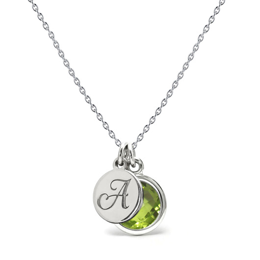 srebrne naszyjniki Aura - Srebrny naszyjnik personalizowany z oliwinem