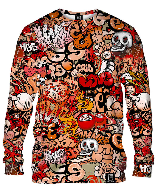 bluza bez kaptura damska Bluza Bez Kaptura Damska DR.CROW Graffiti Skull