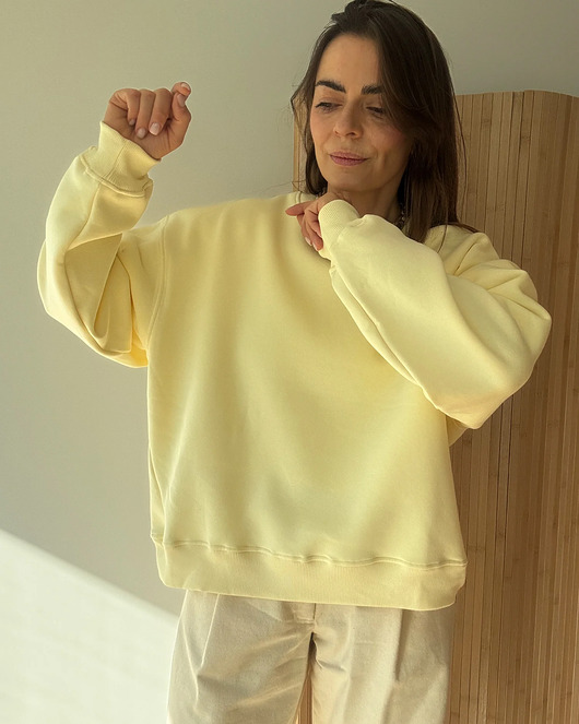 bluza bez kaptura damska Bluza Cheer long butter yellow