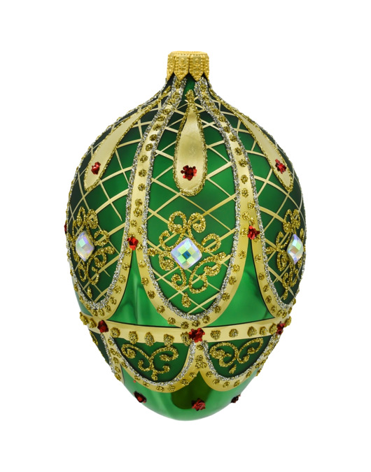 ozdoby choinkowe Bombka choinkowa: Ekskluzywne jajo Faberge z kamieniami: zielone