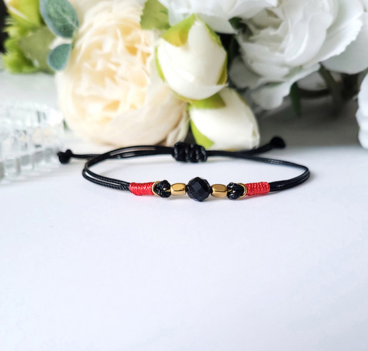 bransoletki z kamieni naturalnych Ochrona z Turmalinem- Czerwień