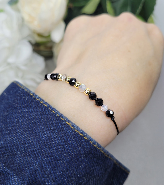 bransoletki z kamieni naturalnych OCHRONNA z Turmalinem i Labradorytem