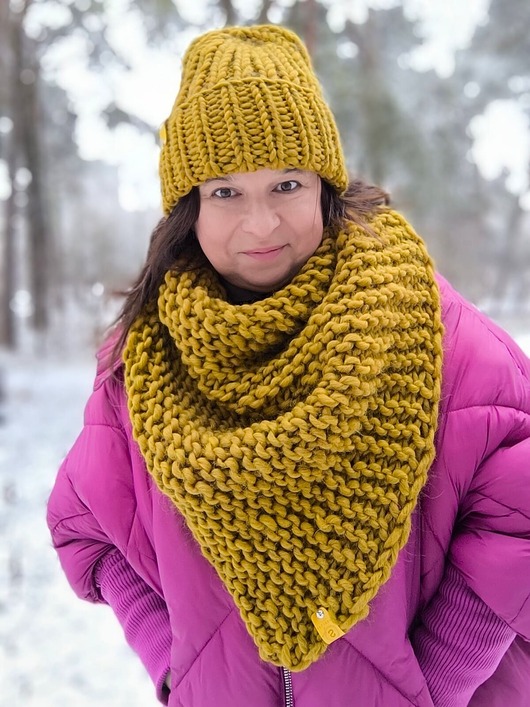 czapki damskie Wełniana czapka zimowa WOOLY miodowa