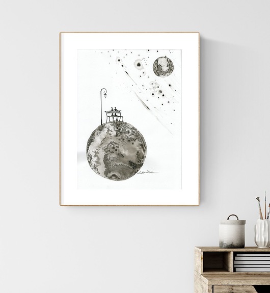 grafika 30x40 cm wykonana ręcznie Krystyna Siwek Art
