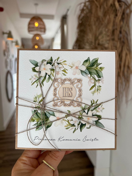 kartki na komunię Kartka komunijna ręcznie robiona - pamiątka komunijna