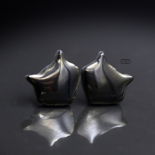 kolczyki ceramiczne Lisy Srebrzyste/stal chirurgiczna