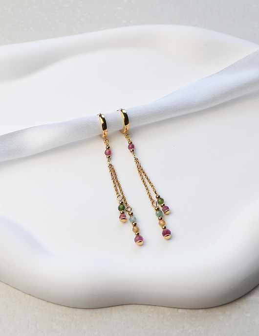 kolczyki pozłacane Kolczyki pozłacane - Mix Turmalinów