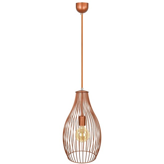 lampy wiszące Nowoczesna druciana lampa w kolor miedziany
