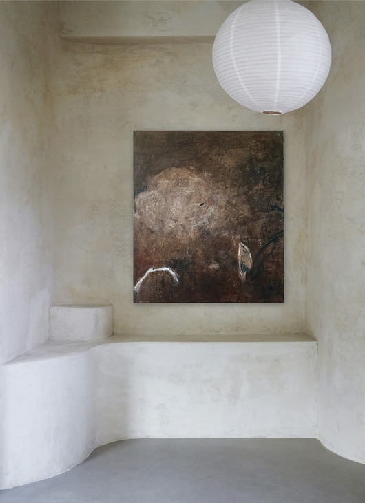 obrazy "Invitation" 70x80 cm, obraz na płótnie, pigmenty ziemne, akryl