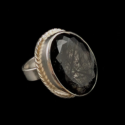 pierścionki srebrne Pierścionek Kwarc turmalinowy