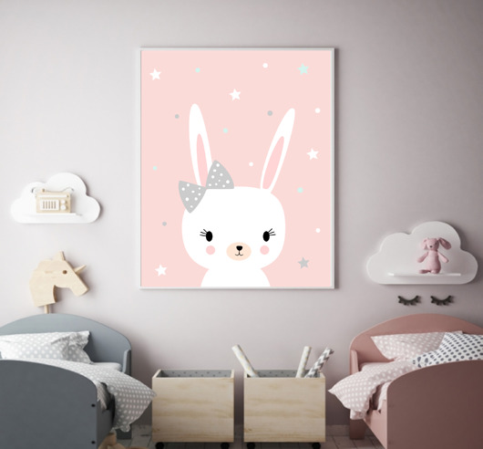 PLAKAT króliczek pokój dziecka dla dziewczynki black dot studio