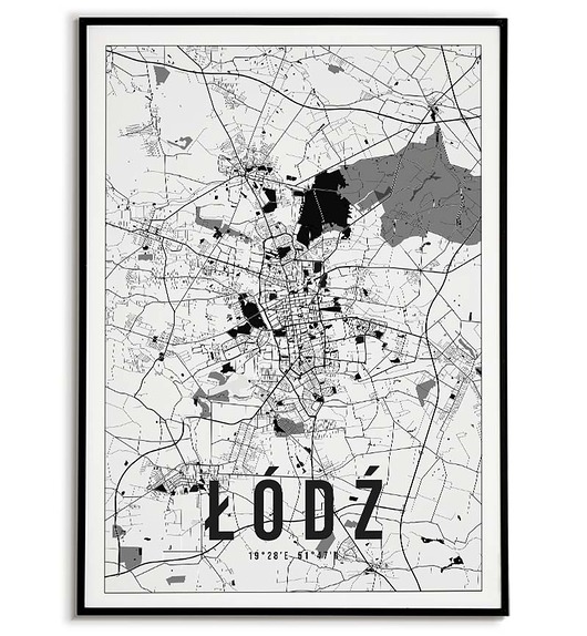 plakaty Plakat miasto POLSKA - ŁÓDŹ 2 obraz MAPA